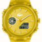Lacoste LC33 Dual-Display Multifunction  Yellow Silicone Strap 2011430