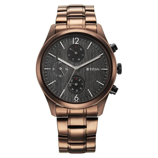 Titan Neo SplashBlack Dial Quartz Multifunction Stainless Steel Strap watch for Men 1805KM08