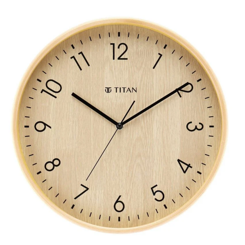 Titan Wooden Wall Clock with Dark Brown Dial - W0023WA02A