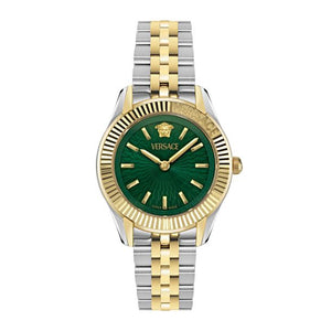 Versace Greca Time Petite Green Dial Two-Tone Stainless Steel Bracelet Watch 30mm - VE9CA0324 - KRISHNA WATCH COMPANY