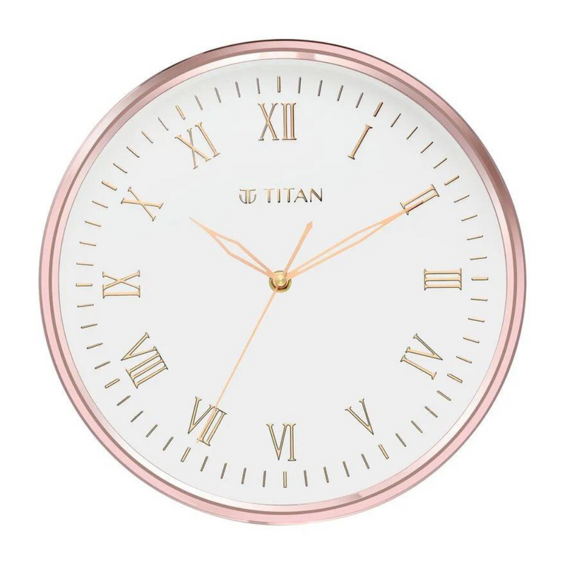 Titan Classic Rose Gold Wall Clock with Silent Sweep Technology - NTW0001PA03
