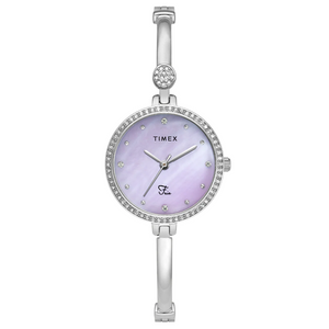 Timex Fria Women's Purple Dial Round Analog Brass Dial Watch TWEL18400 - KRISHNA WATCH COMPANY