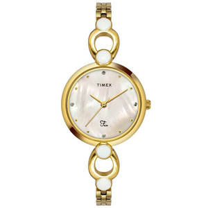 Timex Fria Women Off White Dial Round Analog Brass Dial Watch - TWEL18101 - KRISHNA WATCH COMPANY