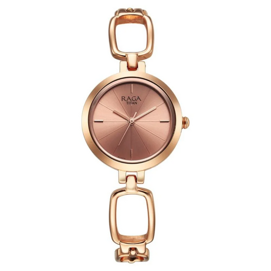 Titan Raga Rose Gold Dial Watch for Women NT2725WM01