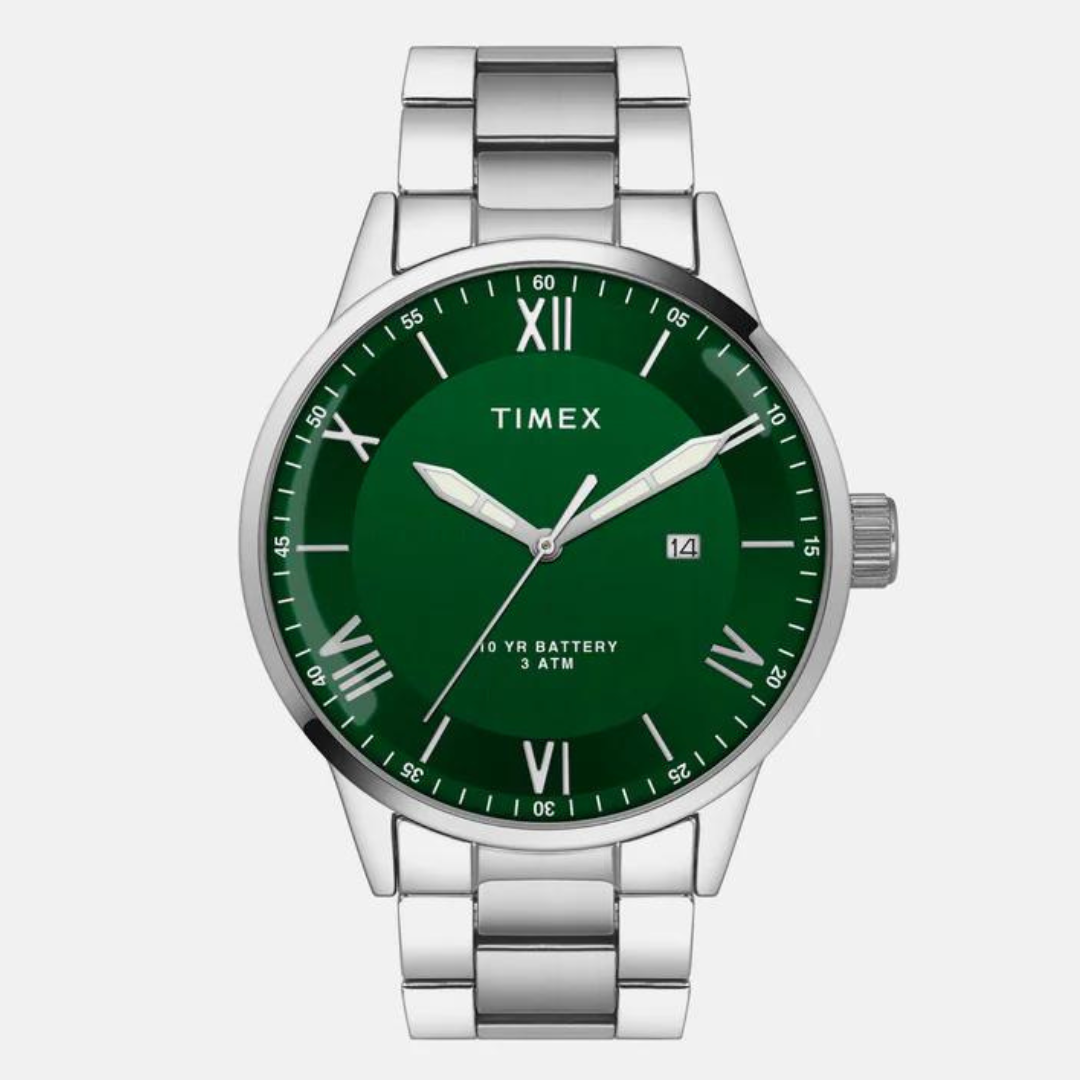 Timex E Class Male Green Analog Stainless Steel Watch TWEG19918
