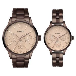 Timex Pairs Rose Gold Round Multifunction Dial Watch- TW00PR306 - KRISHNA WATCH COMPANY