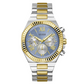 GUESS Silver And Gold Equity Blue Link Watch GW0703G3