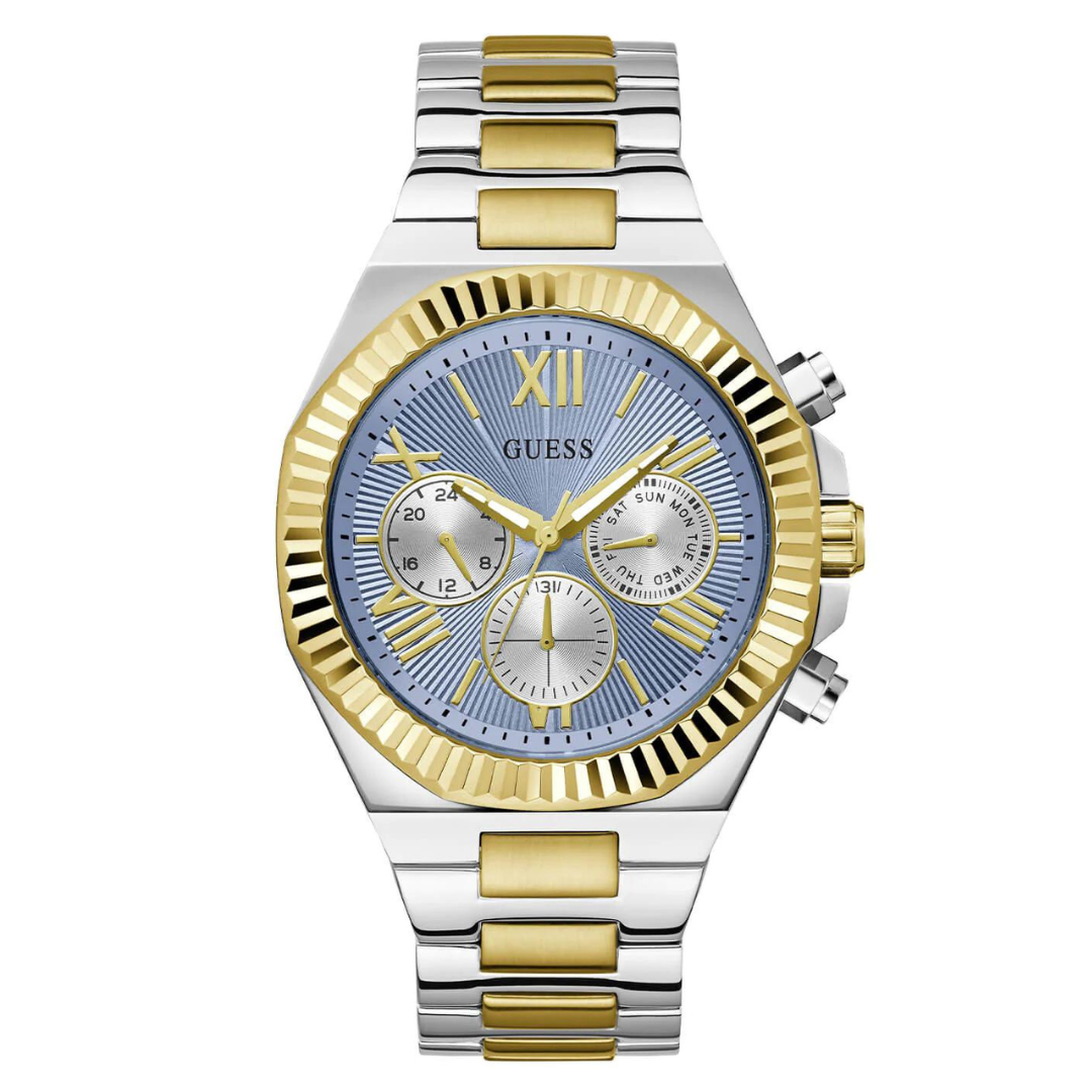 GUESS Silver And Gold Equity Blue Link Watch GW0703G3 - KRISHNA WATCH COMPANY