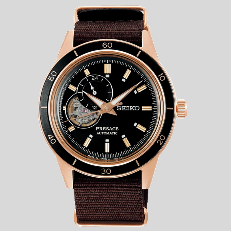 Seiko Presage Male Black Analog Leather Automatic Watch SSA426J1 - KRISHNA WATCH COMPANY