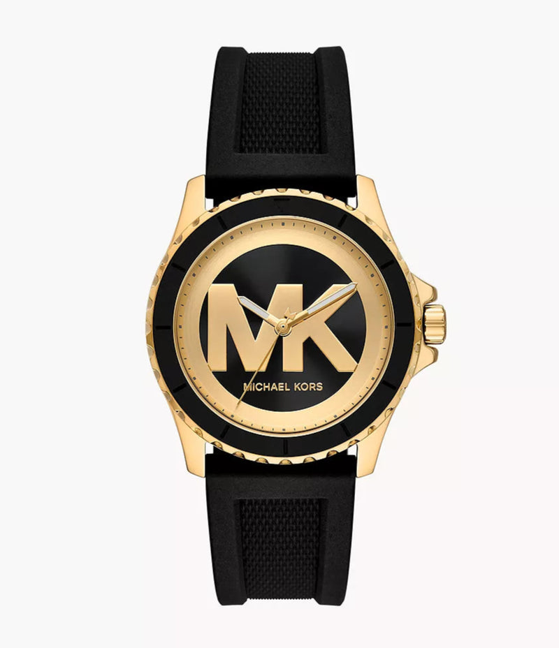Michael Kors Everest Black Quartz Silicone Watch MK7537 - KRISHNA WATCH COMPANY