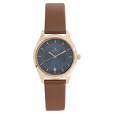 Titan Workwear Blue Dial Analog with Date Leather Strap watch for Women 2596WL03
