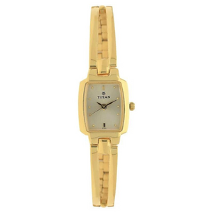 Titan Quartz Analog Champagne Dial Watch for Women - 2131YM04 - KRISHNA WATCH COMPANY