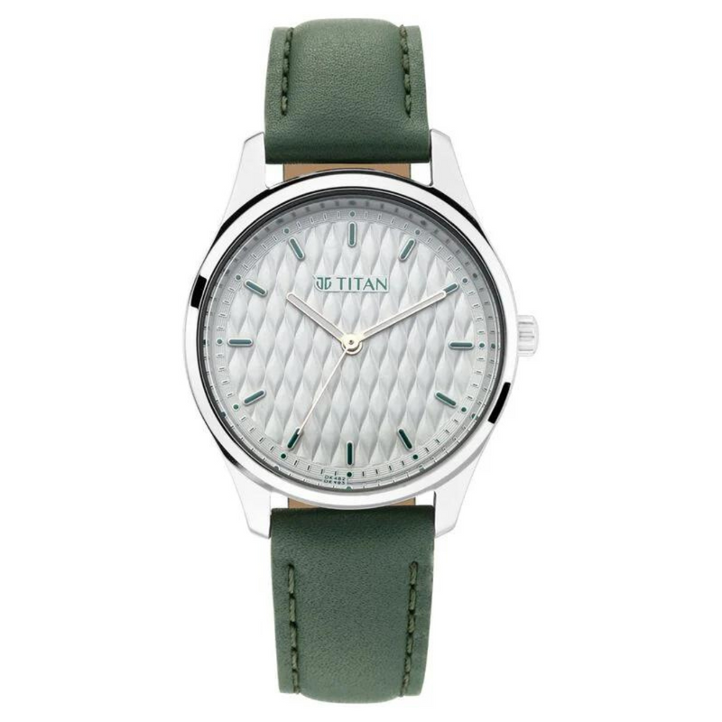 Titan Workwear White Dial Analog Leather Strap watch for Women 2639SL04 (DK482) - KRISHNA WATCH COMPANY