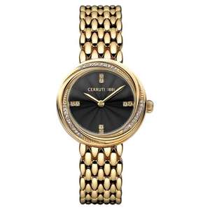 Cerruti 1881 Quartz Analog Black Dial Stainless Steel Strap Watch for Women CECIWLG2207003W - KRISHNA WATCH COMPANY