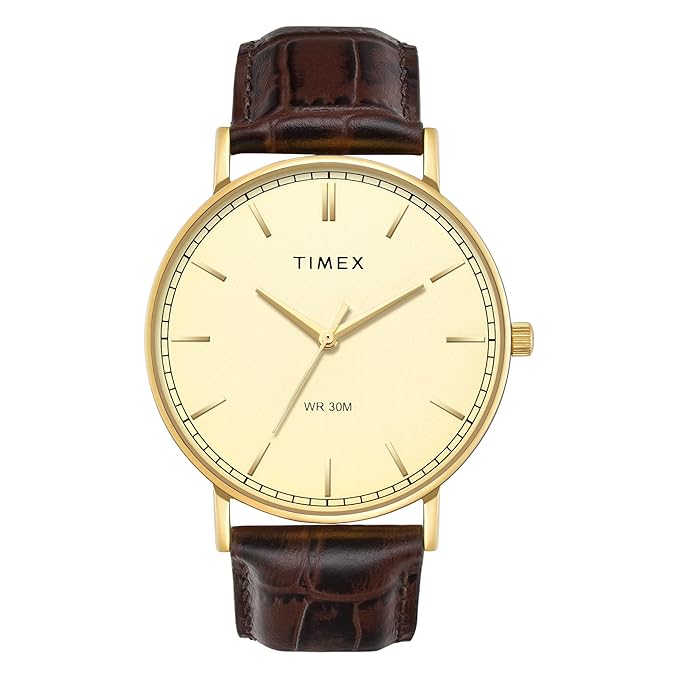 TIMEX Champagne Round Dial Analog Mens Watch - TWTG12201 - KRISHNA WATCH COMPANY