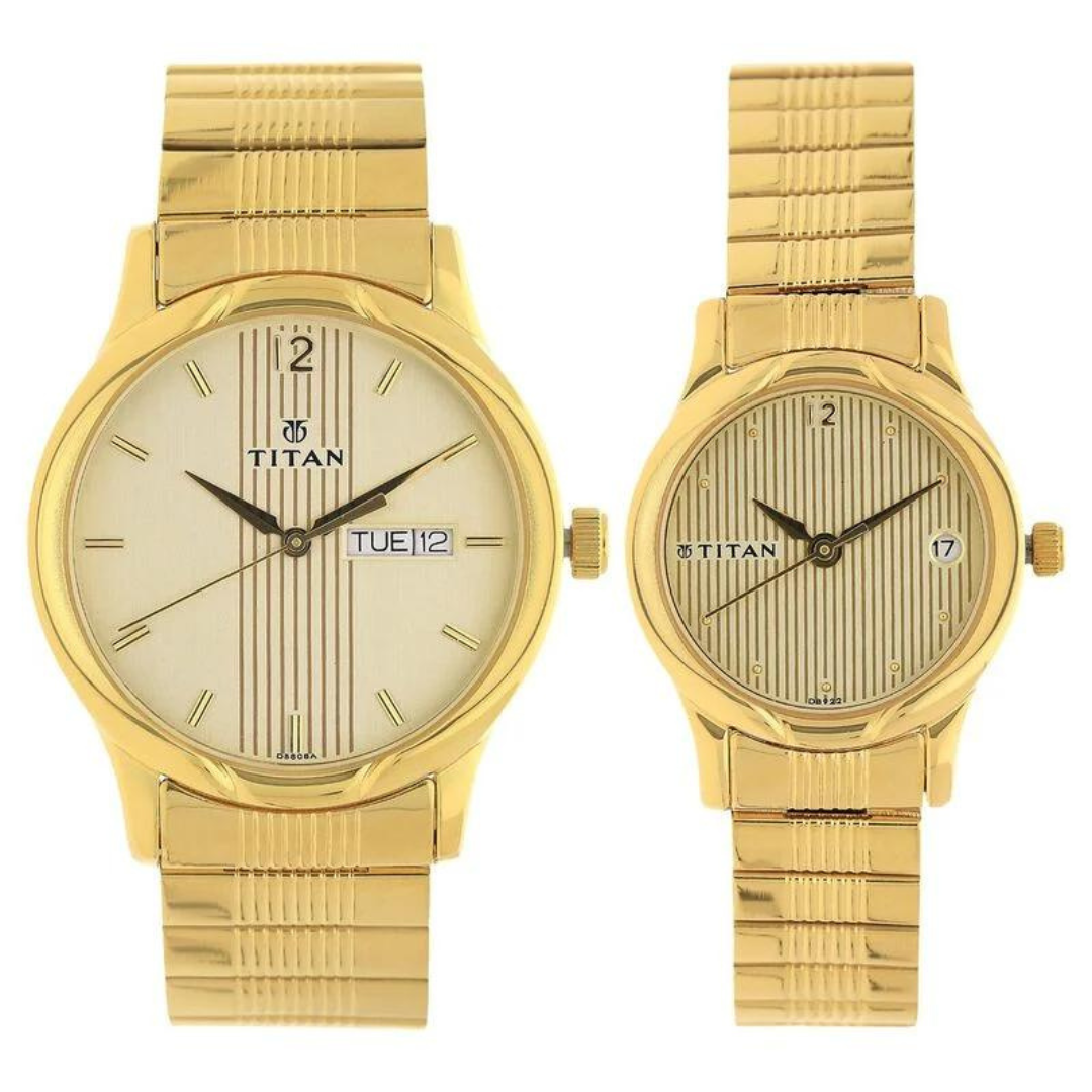 Bandhan Champagne Dial Stainless Steel Strap Watches NP15802490YM05