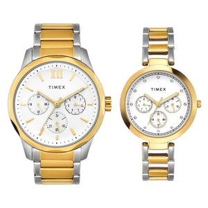 Timex Pairs White Round Multifunction Dial Watch- TW00PR312 - KRISHNA WATCH COMPANY