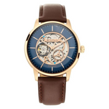 Titan Automatic Watch with Blue Dial & Brown Strap 90110WL02