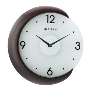 Wooden Half Moon Wall Clock with Glass Dial - 31 cm x 32 cm (Medium) W0033WA01 - KRISHNA WATCH COMPANY