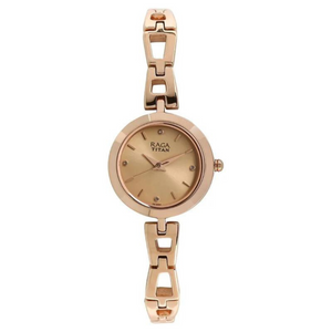 Titan Raga Beige Dial Women Watch With Metal Strap - 2540WM06 - KRISHNA WATCH COMPANY