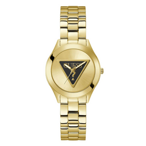 Gold Tri Plaque Black Link Watch GW0675L2 - KRISHNA WATCH COMPANY