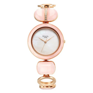 Titan Raga New You Quartz Analog Mother Of Pearl Dial Metal Strap Watch for Women 95195WM01 / NS95195WM01 - KRISHNA WATCH COMPANY