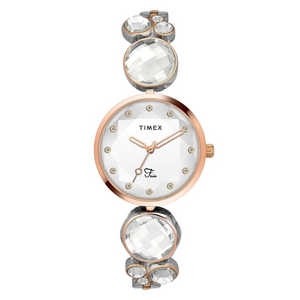 Timex Fria Women's Silver Dial Round Case 3 Hands Function Watch TWEL17002 - KRISHNA WATCH COMPANY
