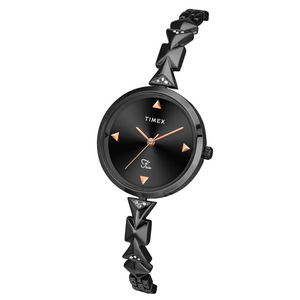Timex Fria Women Black Dial Round Analog Brass Watch TWEL18303 - KRISHNA WATCH COMPANY