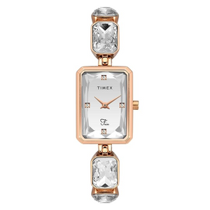 Timex Women Silver Rectangular Analog Dial Watch- TWEL16905 - KRISHNA WATCH COMPANY