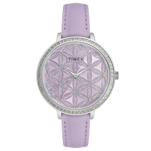 Timex Fashion Women's Lavender Dial Round Case 3 Hands Function Watch -TWEL14706 - KRISHNA WATCH COMPANY