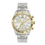 Versace V-Code Chrono Silver Dial Two-Tone Stainless Steel Bracelet Watch 41mm - VE0CA0224