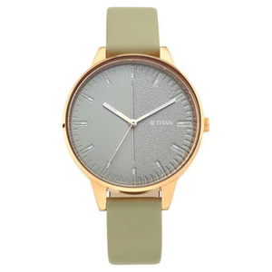 Titan Women's Precision Simplicity Watch: Green Gradient Dial with Leather Strap NS2648WL01 - KRISHNA WATCH COMPANY