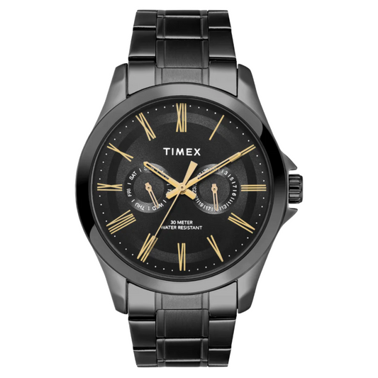 Timex Men Black Round Analog Dial Watch- TW000X135