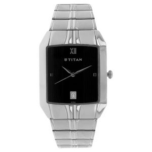 Titan Quartz Analog with Date Black Dial Metal Strap Watch for Men 9264SM02 - KRISHNA WATCH COMPANY