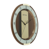 Titan Contemporary Brown Wall Clock with a partly Semi-transparent Dial - W0079PA02