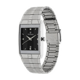 Titan Black Dial Silver Stainless Steel Strap Watch 9151SM02