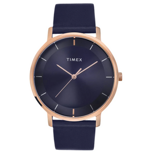 Timex Men Blue Round Analog Brass Dial Watch- TW0TG8015 - KRISHNA WATCH COMPANY