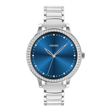 Noise Diva Araya Smartwatch for Women with AMOLED Display (850 Nits), 60 Precision-Set Crystals, Cycle Tracking, Skin Temperature, SOS with Live Location, 100+ Watch Faces - Frost Silver Ceramic