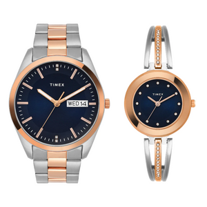 Timex Pairs Blue Round Analog Dial Watch- TW00PR309 - KRISHNA WATCH COMPANY