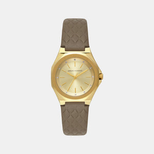 Armani Exchange Women Quartz Gold Dial Analog Leather Watch - AX4617 - KRISHNA WATCH COMPANY