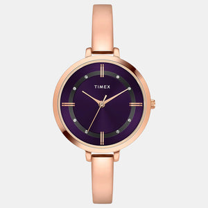 TIMEX Women's Purple Analog Brass Watch TWEL12824 - KRISHNA WATCH COMPANY