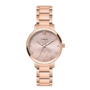 TIMEX Rose Gold Round Dial Analog Womens Watch - TWTL12311 - KRISHNA WATCH COMPANY