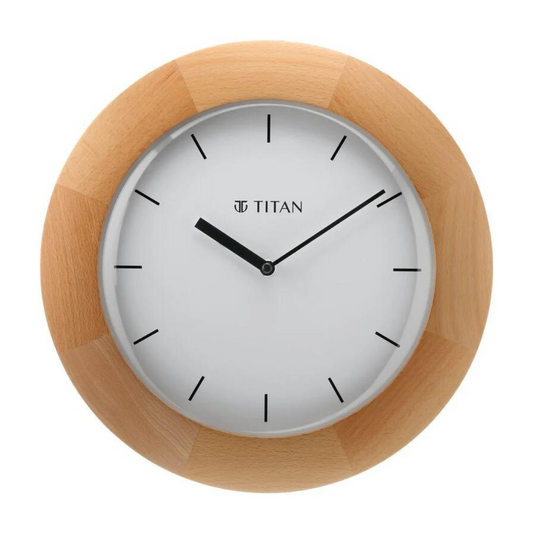 Titan Wooden Wall Clock with Domed Glass - 32.3 cm x 32.3 cm (Medium) W0035WA01