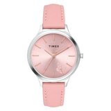 Timex Women Analaog Pink Round Brass Dial Watch- TWTL12103