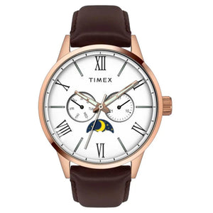 Timex White Dial Rose Gold Case Men's Watch TWEG19943 - KRISHNA WATCH COMPANY