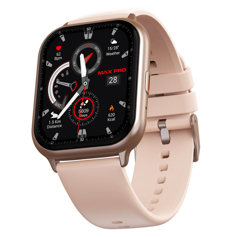 Maxima Max Pro Sky Smart Watch Rose Pink with Bluetooth Calling