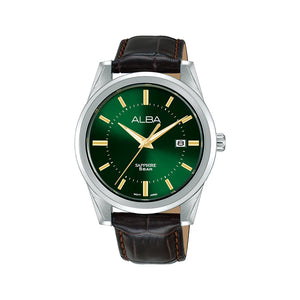 Alba Forest Green Dial With Leather Strap AS9V29X1 - KRISHNA WATCH COMPANY