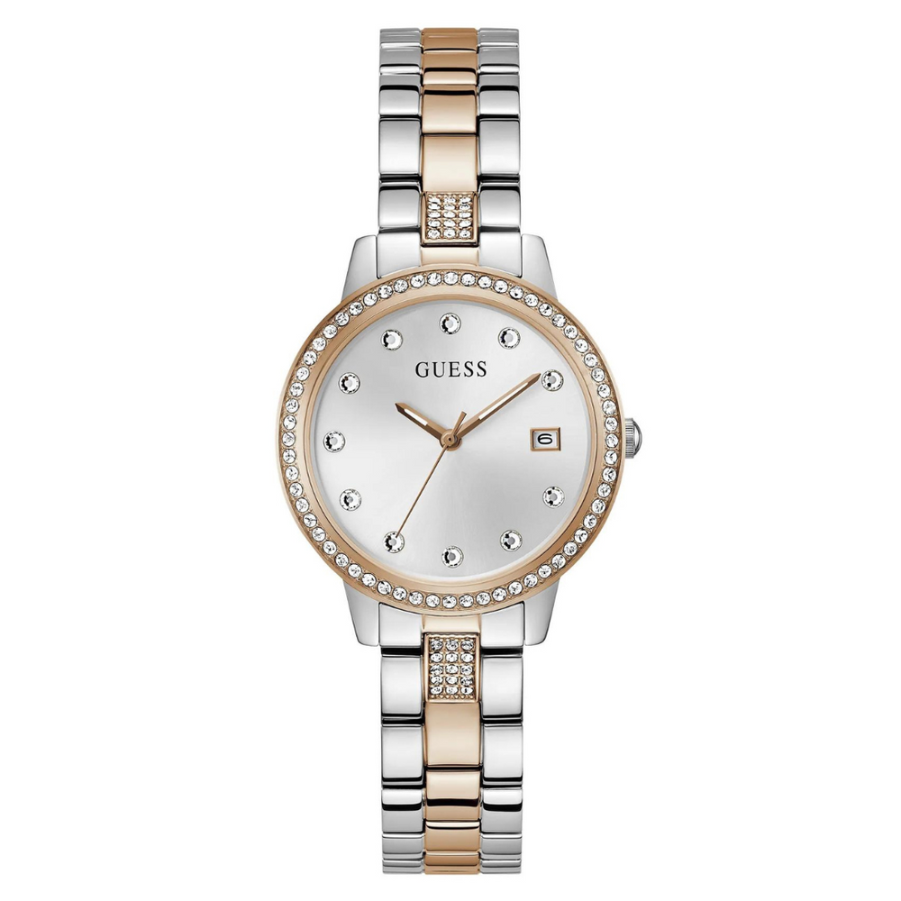 Guess Women's Watch Silver & Rose Gold Tone Case Quartz GW0725L2 - KRISHNA WATCH COMPANY