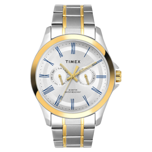 Timex Men Silver Round Analog Dial Watch- TW000X134