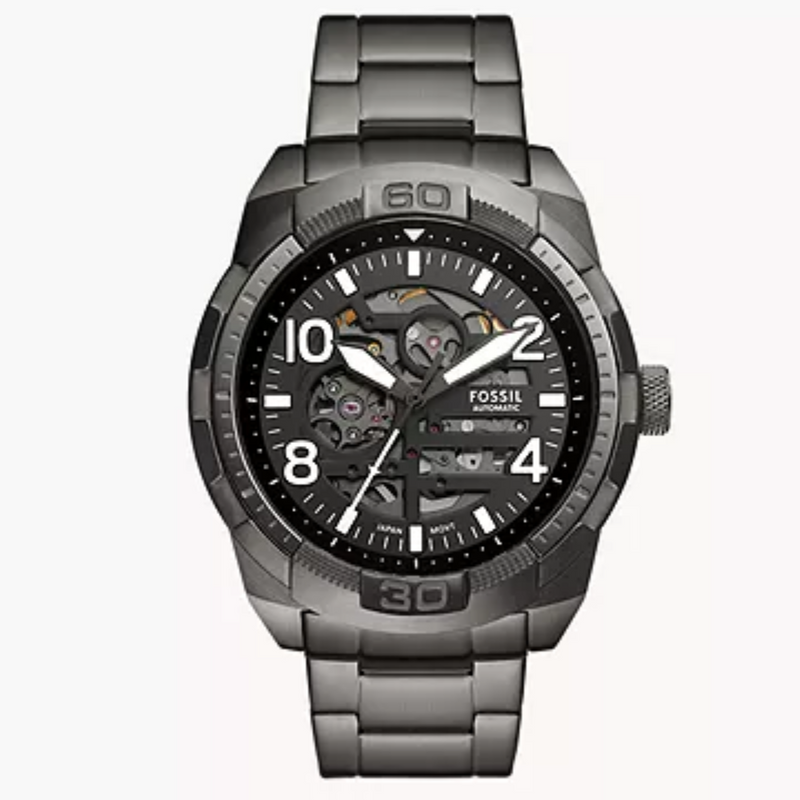 Fossil Bronson Automatic Smoke Stainless Steel Watch - ME3255